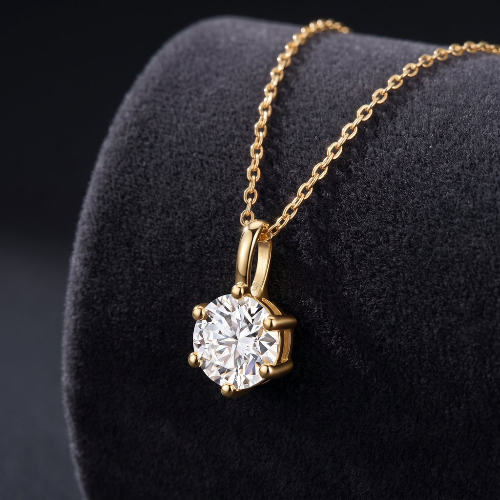 Lovebird Anhänger Lab Grown Brillant 1ct Gelbgold, Freisteller