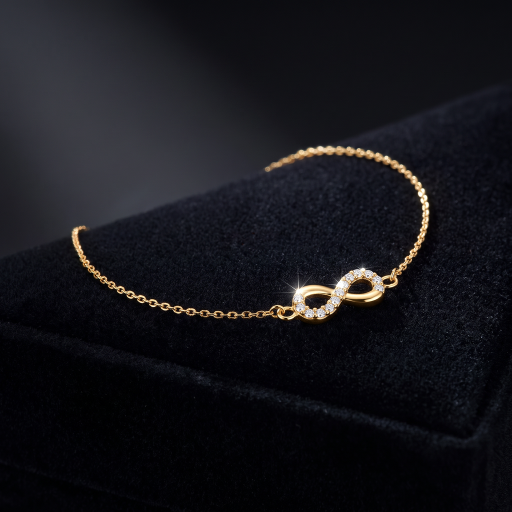 Armband Endless Gold 333 mit Zirkonia, Freisteller