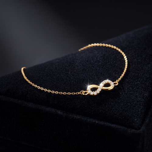 Armband Endless Gold 333 mit Zirkonia, Freisteller