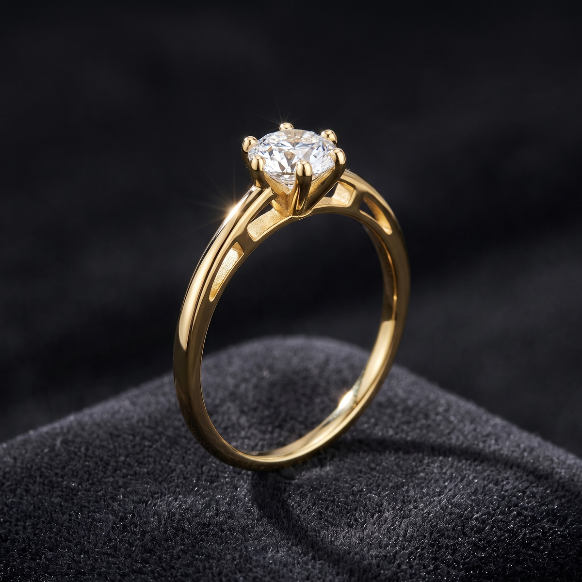 Lovebird Damenring Lab Grown Brillant Gelbgold 585, Freisteller