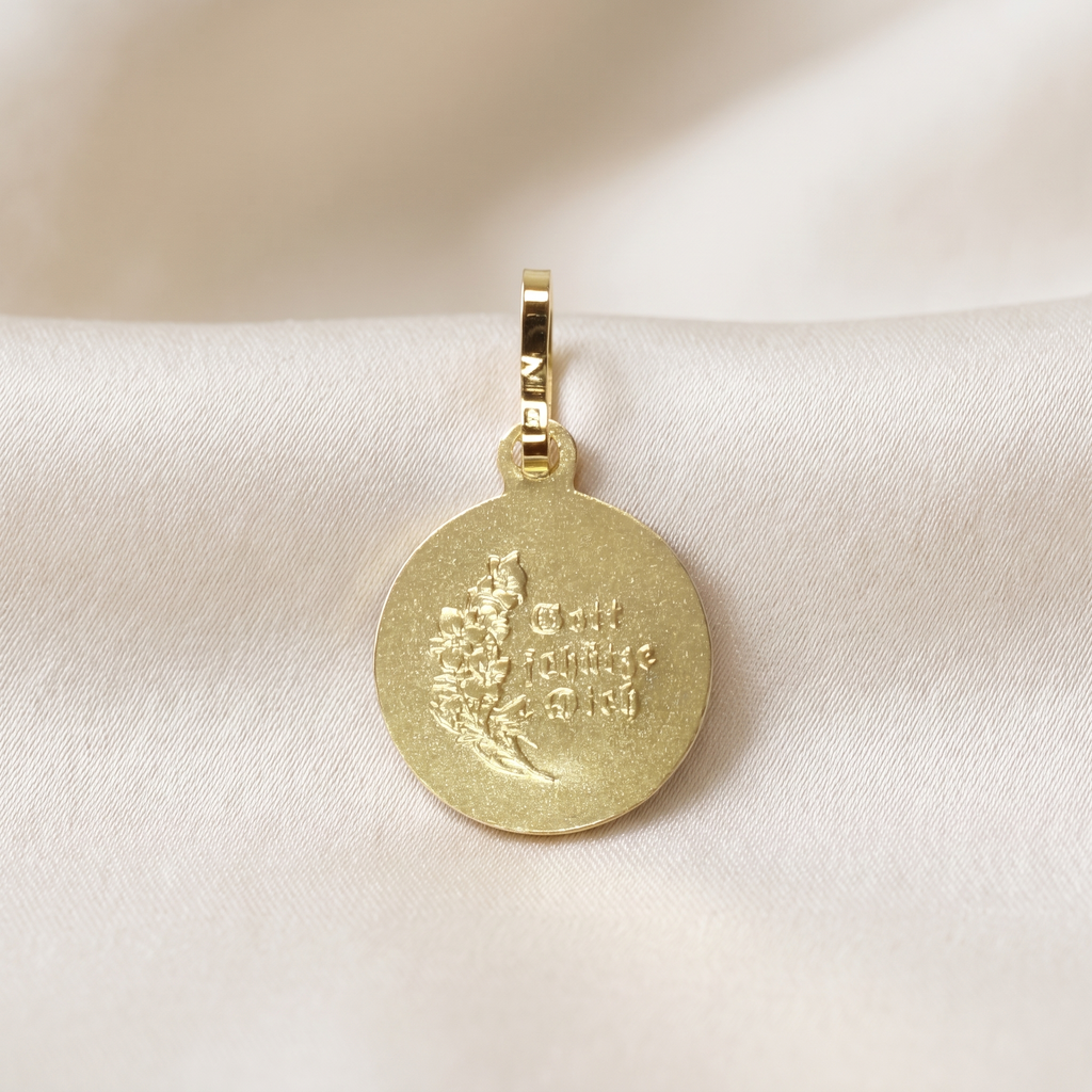 Anhänger Schutzengel Gold 333, Rückseite mit Inschrift