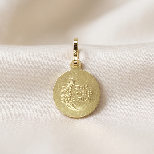 Anhänger Schutzengel Gold 333, Rückseite mit Inschrift