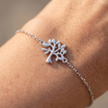 Armband Lebensbaum Weißgold, getragen
