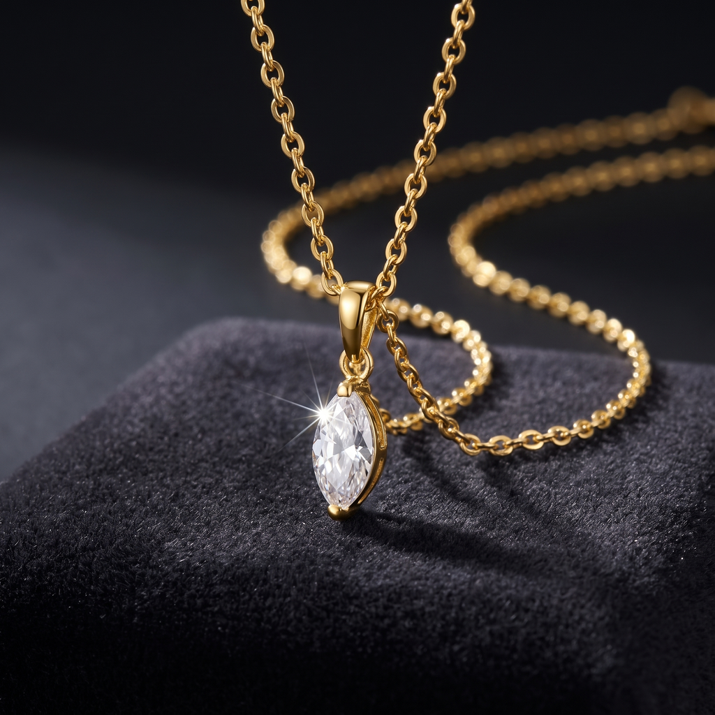 Collier Zirkonia Gold 585, Freisteller