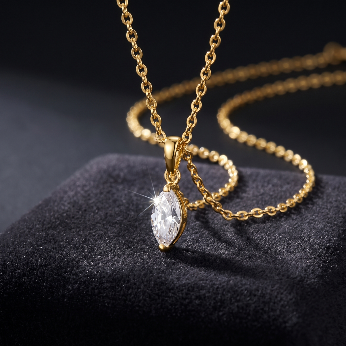 Collier Zirkonia Gold 585, Freisteller