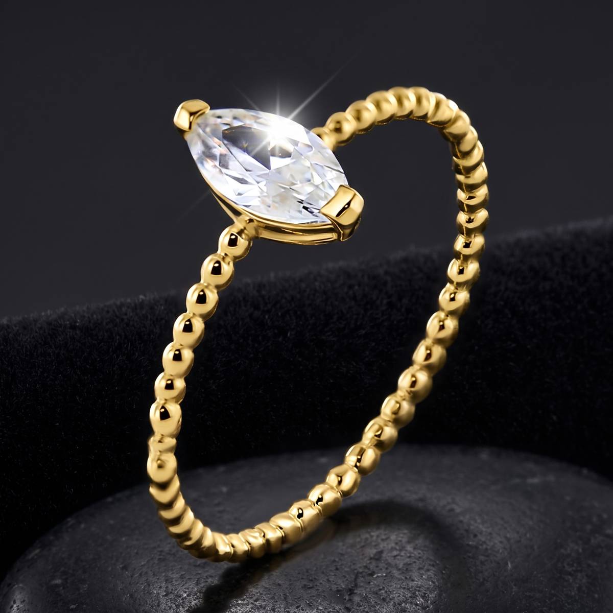 Damenring Zirkonia Gold 585, Freisteller
