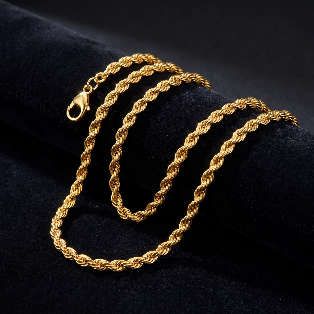 Kordelkette massiv Gold 585, Freisteller