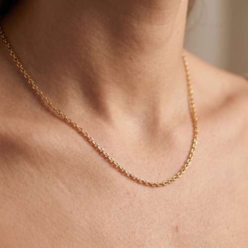 Ankerkette diamantiert Gold 333, getragen