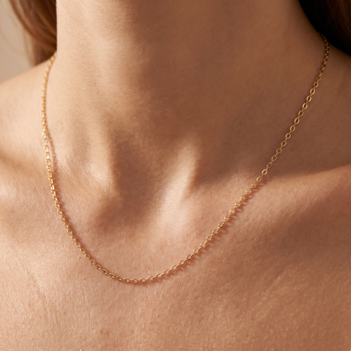 Ankerkette flach Gold 585, getragen