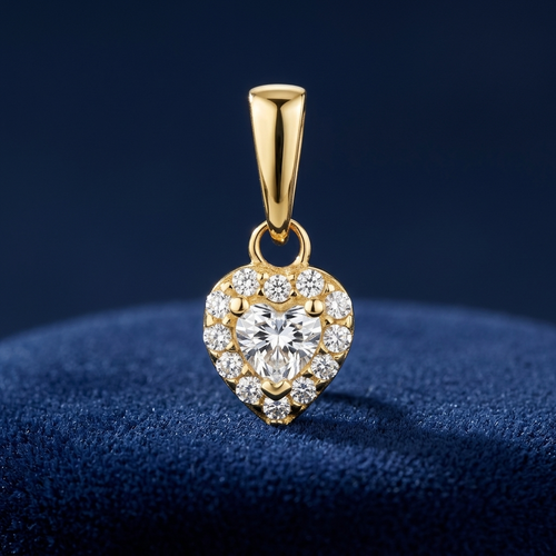 Anhänger Herz Zirkonia Gold 333, Freisteller